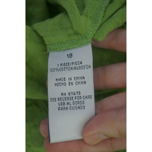 Danny & Nicole Dress 100% Cotton Green Size 18 - Picture 7 of 7